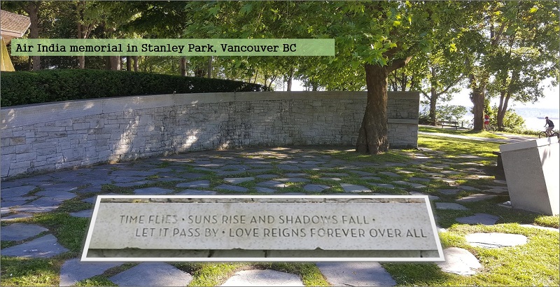 Air India memorial in Stanley Park, Vancouver BC