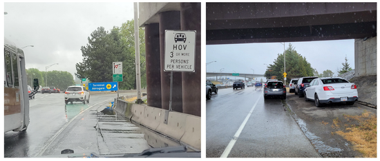 collage de véhicules et de voitures de police garés sur le bord de l’autoroute