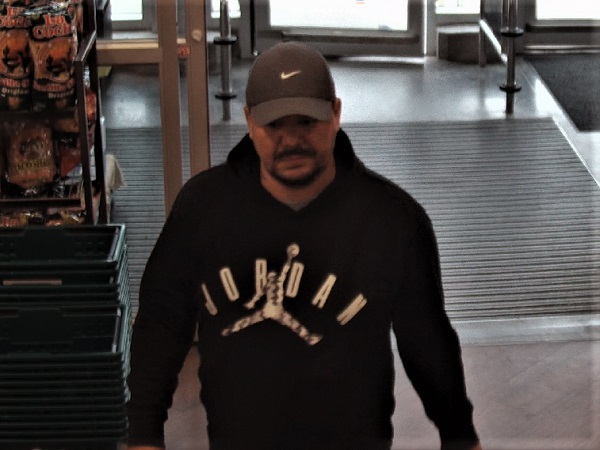 Closer image of suspect in a theft and fraud investigation. 