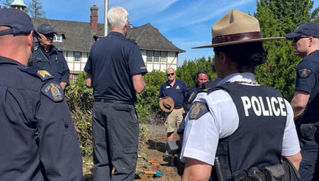 Members of the team involved in the search for Supt. Atherton's created remains