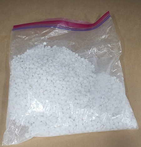 Clear bag of white pills