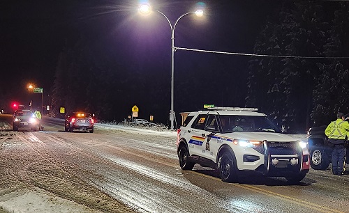 A BC Highway Patrol checkstop in Nelson, BC