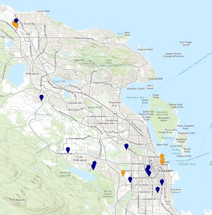 carte des zones où les véhicules ont été ciblés