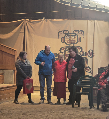 Photo from left to right: Mrs. Sharp; IPS police officer Cst. Seanan Sharp; event organizer Ms. Georgina Isaac-Speck; and ‘Namgis Elected Chief, Victor Isaac.
