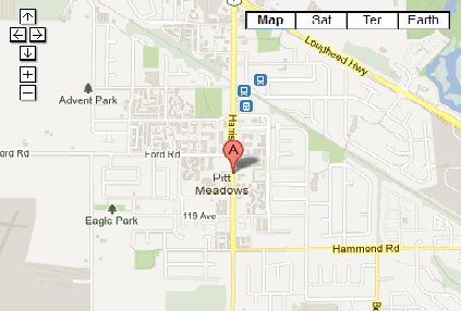 Map to the Pitt Meadows Community Police Office