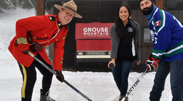 North Van RCMP practicing with North Van Minor Hockey for  Cops For Cancer game