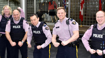 Richmond RCMP wearing pink shirts