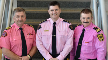 Ridge Meadows RCMP wearing pink shirts