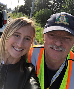 Volunteer Robert Mennie and another female