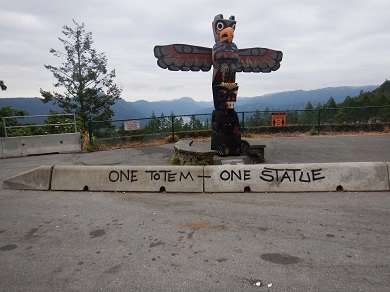 Totem pole with fire damage