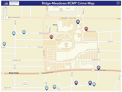 This picture shows a map of the City of Maple Ridge.