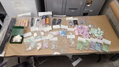 Drugs, money and firearms exhibits seized
