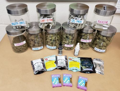 Cannabis products in jars