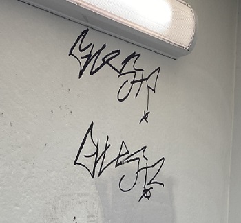 Graffiti in second bathroom incident