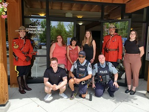 Chemainus Community Policing Grand Opening with officers posing.
