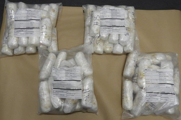 33 Kg of methamphetamine individually wrapped in 60 plastic tubes