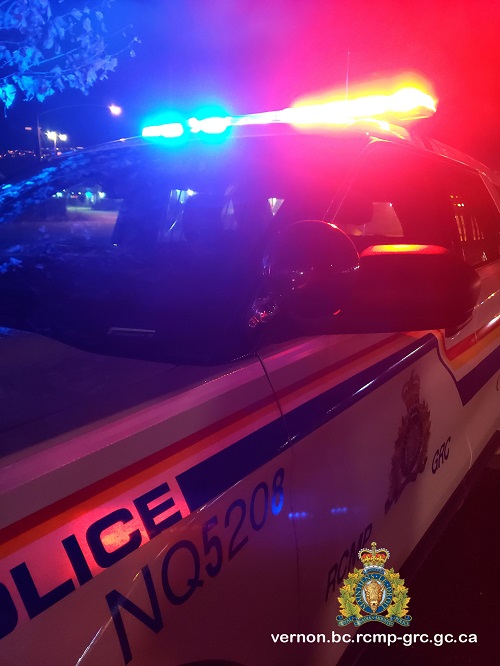 stock image police vehicle with emergency lights flashing