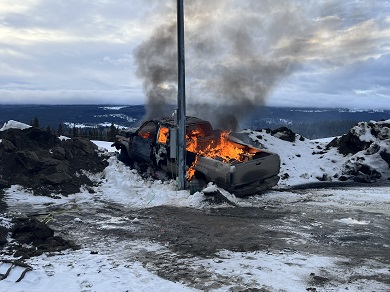 Truck in flames