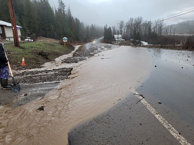 Mudslide east of Fruitvale, BC