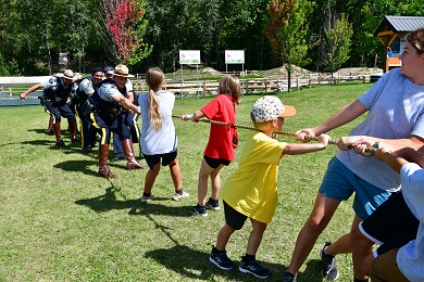 People playing tug-o-war