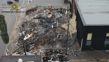 Photo aérienne du bâtiment où l'explosion s'est produite.