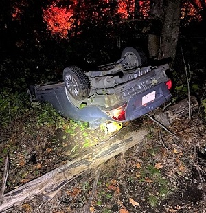 Photo of crashed car