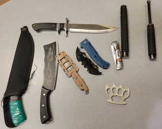 Photo of the other weapons seized by police.