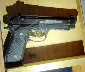 Photo of the handgun seized by police.