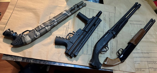 Photo of the firearms seized by police.